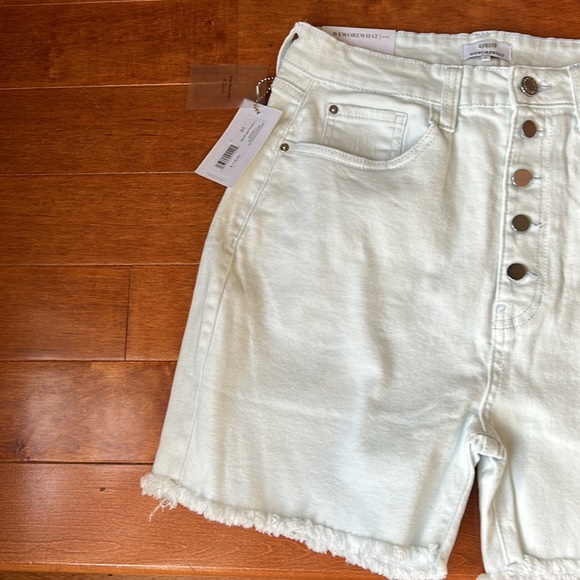 NWT REVOLVE WeWoreWhat Bleached Wash Biker Button-Fly Shorts - Picture 2 of 9